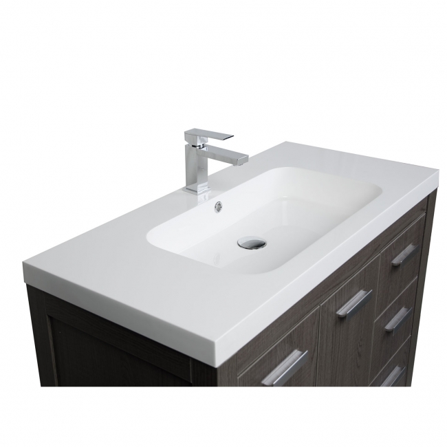 39.5" Modern Bathroom Vanity Glossy White Finish Optional Mirror RS-L1000-HGW