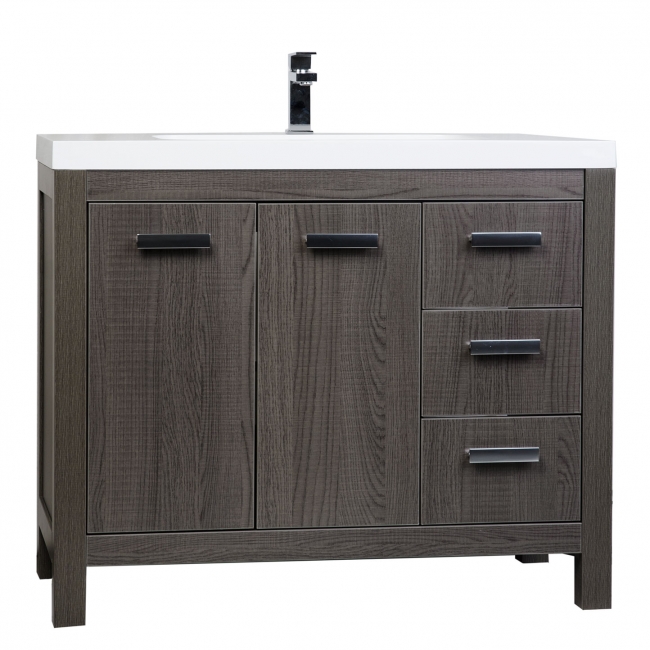 39.5" Modern Bathroom Vanity in Oak Optional Mirror RS-L1000-OAK