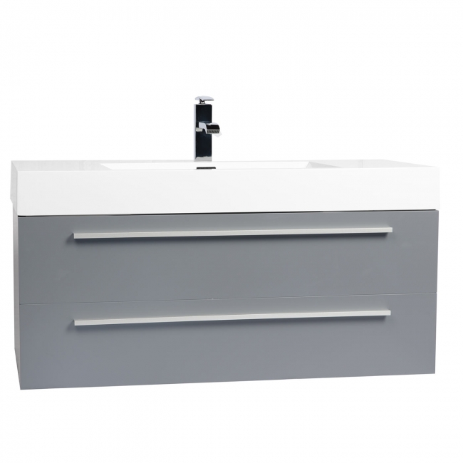 39.5" Wall-Mount Contemporary Bathroom Vanity Matte Metalic Grey TN-T1000-MG