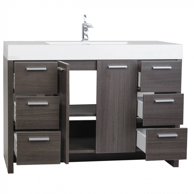 47.25" Modern Bathroom Vanity Grey Oak Finish TN-LY1200-GO