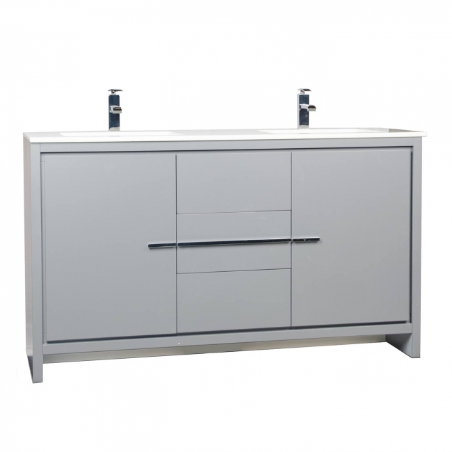CBI Enna 59 Inch Modern Bathroom Vanity in Metalic Grey TN-LA1510-MG