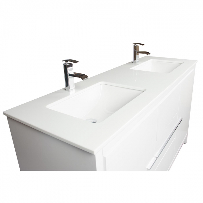 CBI Enna 59 Inch Modern Bathroom Vanity in White TN-LA1510-MW