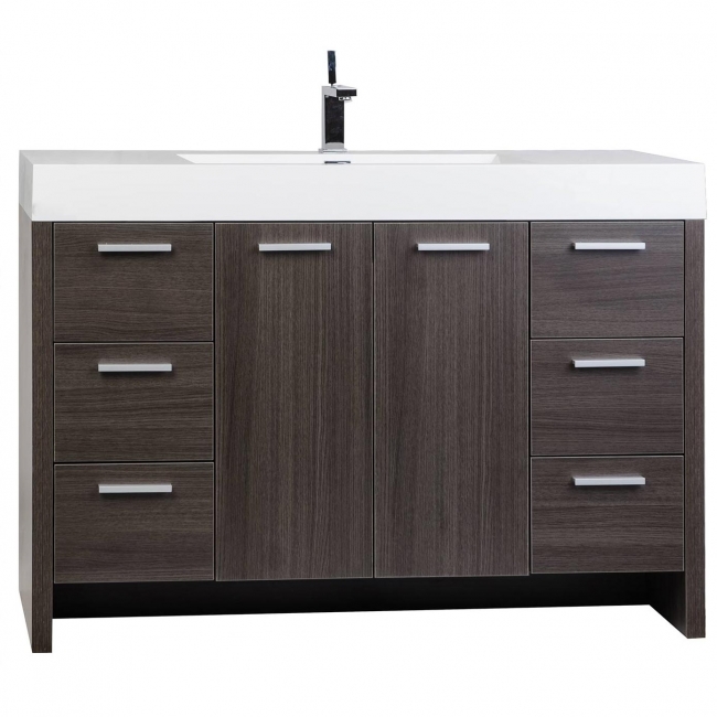 47.25" Modern Bathroom Vanity Grey Oak Finish TN-LY1200-GO