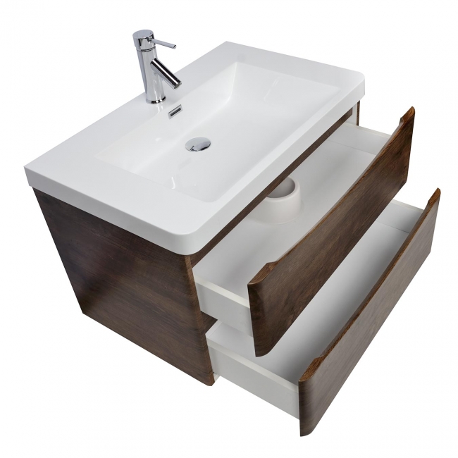 Buy Merida 30" Wall-Mount Bathroom Vanity in Rosewood TN-SM760-RW  on Conceptbaths.com.