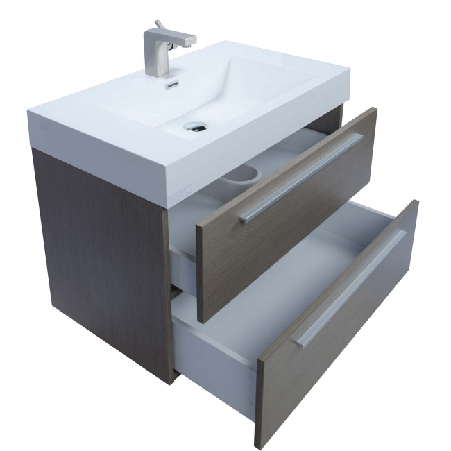 Buy 31.5 Inch Wall-Mount Contemporary Bathroom Vanity Set Light Pine TN-M800-LP on Conceptbaths.com