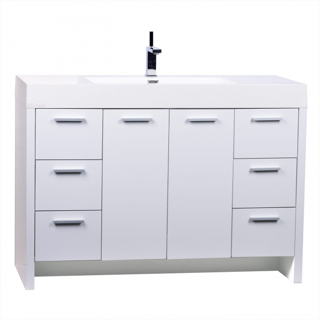 47.25" Modern Bathroom Vanity High Gloss White TN-LY1200-HGW