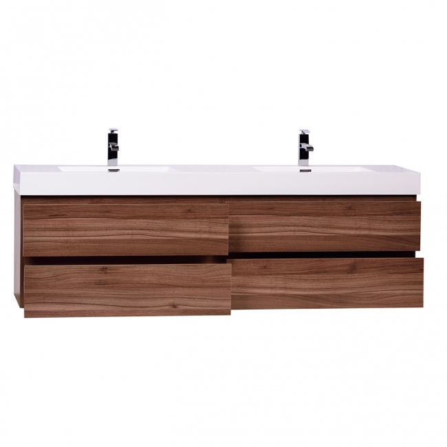 Buy Angela 71" Contemporary Double Wall Mounted Walnut TN-AG1810-WN on ConceptBaths.com , FREE SHIPPING