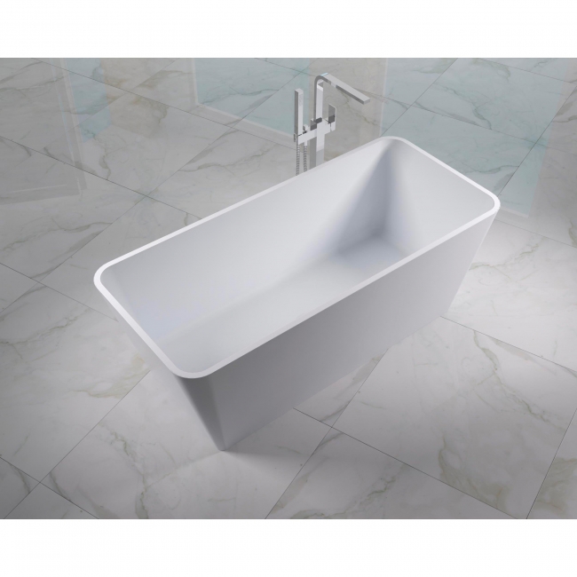 65" x 28.6" Solid Surface Freestanding Soaking Bathtub
