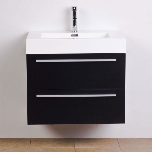 26.75" Single Bathroom Vanity Set in Black TN-T580-BK