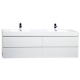 Angela 71" Wall Mounted Double Bathroom Vanity Glossy White TN-AG1810-HGW