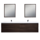 Angela 83.4" Contemporary Double Wall Mounted Bathroom Vanity, Grey Oak TN-AG2120-GO