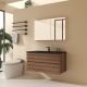 Edith 40" Wall-Mount Bathroom Vanity , Walnut, Black TopEdith 40" Wall-Mount Bathroom Vanity , Walnut, Black Top