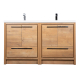 Enna 60" Free Standing Bath Vanity with Double Sink, Natural Oak