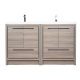 Enna 60" Free Standing Bath Vanity with Double Sink, Maple Grey