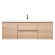 Angela 60" Wall Mounted Modern Single Vanity,  Rd Oak