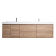 Andes 72" Contemporary Double Wall Mounted , Red Oak