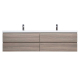 Angela 84 In. Contemporary Double Wall Mounted Bathroom Vanity, Maple Grey