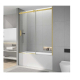 Signature Sliding Tub Door, W60"x H64", Brushed Gold, 3/8" thick Clear Glass