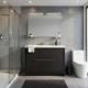 CBI Enna 48Inch Single Sink Bathroom Vanity, Matte Black
