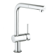 GROHE 30218001Minta Single-Handle Pull-Out Kitchen Faucet Single Spray 1.75 GPM (6.6 L/min) with Touch Technology GROHE StarLight Chrome