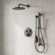 GROHE Grohtherm SmartControl Thermostatic 2 Way Shower System with   Shower Head, Hand Shower, Shower Arm, Wall Supply Elbow, Valve Trim, and Rough in Hard Graphite