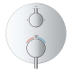 Grohe Atrio New Two Function Thermostatic Valve Trim Only with Dual Lever Handles, Integrated Diverter, and Volume Control - Less Rough In 24361000