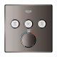 Grohe Grohtherm Three Function Thermostatic Valve Trim Only with Four Knob / Push Button Handles, Integrated Diverter, and Volume Control - Less Rough In