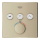 Grohe Grohtherm Three Function Thermostatic Valve Trim Only with Four Knob / Push Button Handles, Integrated Diverter, and Volume Control - Less Rough In