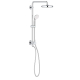 Grohe Retro-Fit 1.75 GPM Shower System with Single Function Rain Shower Head, Slide Bar, Multi Function Hand Shower, and 17-3/4" Swivel Shower Arm 26123001