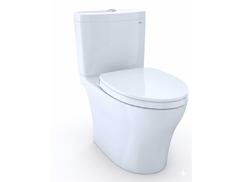 TOTO Aquia IV 0.9 / 1.28 GPF Dual Flush Two Piece Elongated Toilet with Push Button Flush - Seat Included