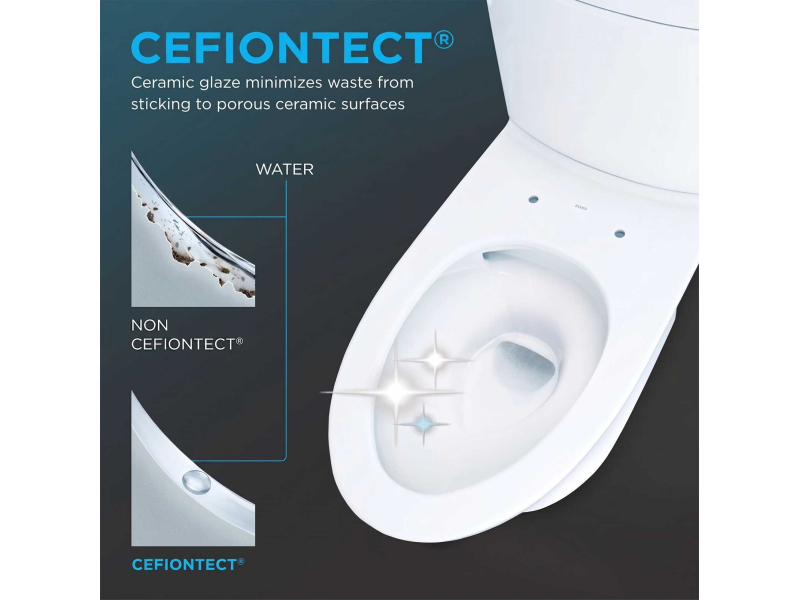 TOTO Aquia IV 0.9 / 1.28 GPF Dual Flush Two Piece Elongated Toilet with Push Button Flush - Seat Included