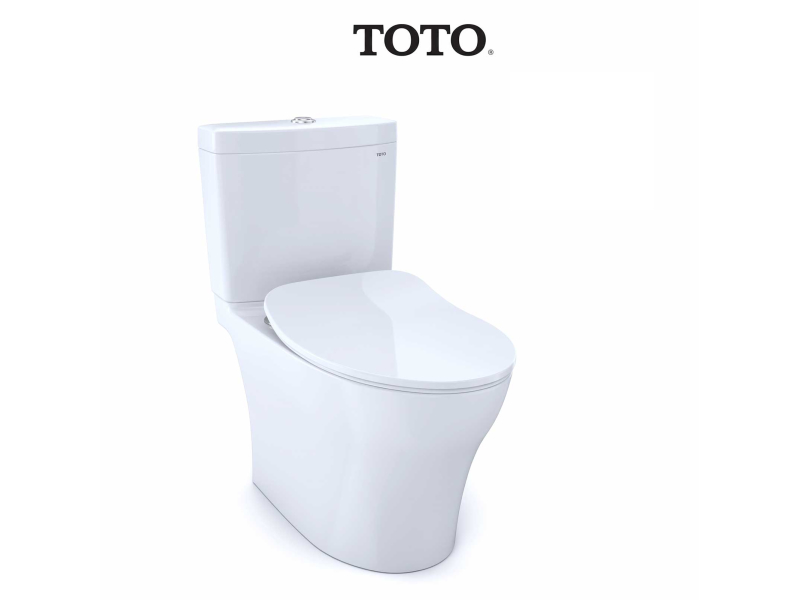 TOTO Aquia IV 0.9 / 1.28 GPF Dual Flush Two Piece Elongated Toilet with Push Button Flush - Seat Included