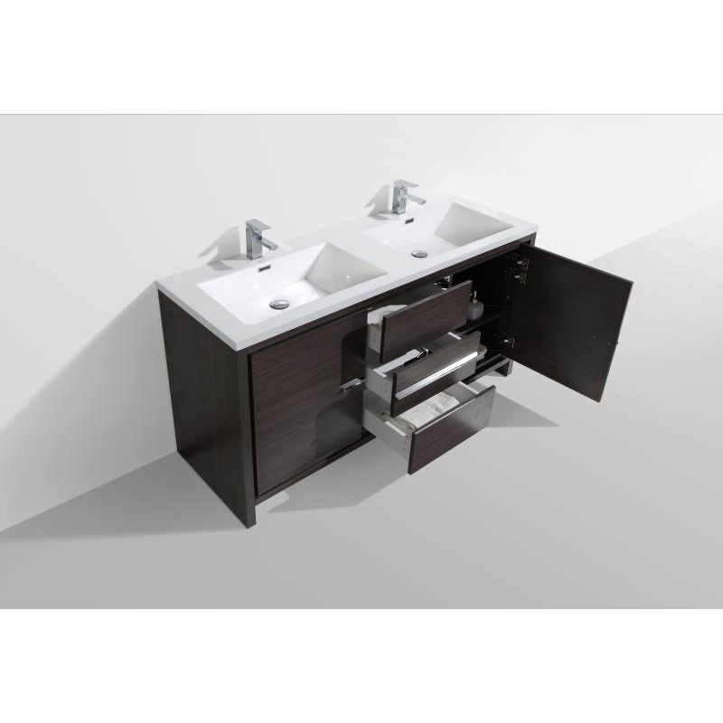 Buy CBI Enna 59 Inch Double Modern Bathroom Vanity Grey Oak TN