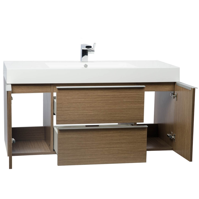 Buy 47.25 Inch Wall Mount Contemporary Bathroom Vanity Light Oak RS