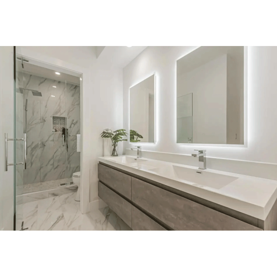 Buy Angela 72 Inch Contemporary Double Wall Mounted Cement Grey